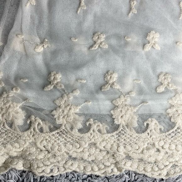 HAUTE MONDE M cream Lace Overlay Pearl Embellishment coquette Beaded top - Picture 8 of 14